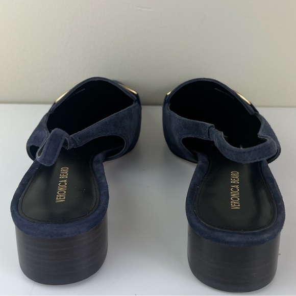VERONICA BEARD BLUE SUEDE SLINGBACK SANDALS - Picture 5 of 11
